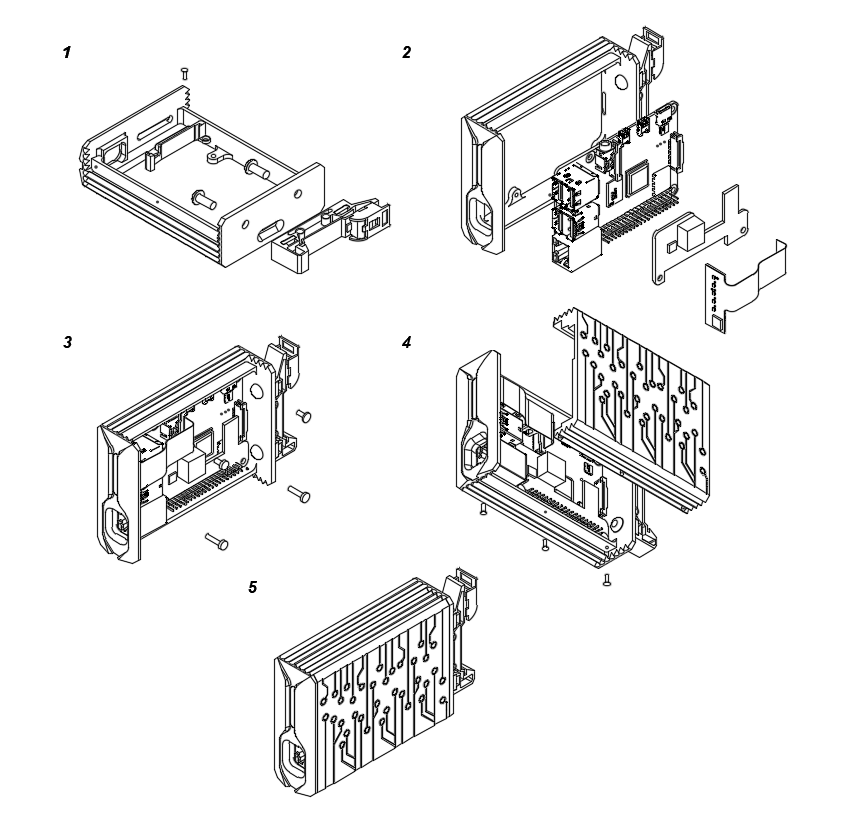 Antmicro RPi4 enclosure mechanical drawing